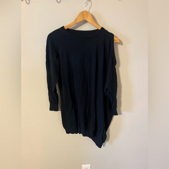 All Saints Sago Cold Shoulder Sweater Dress Silk Cotton Washed Black Size 4 - Picture 3 of 9